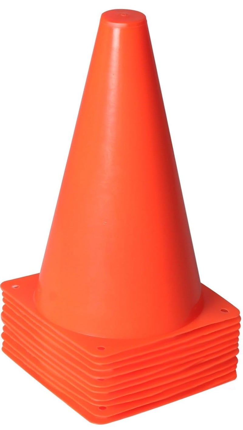 Alyoen 9 inch Orange Traffic Cones, Plastic Sports Cones, Soccer Training Cones for Outdoor Activity & Festive Events (Sets of 10/15/ 20) - Image 1